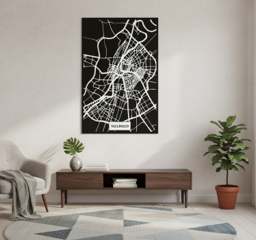 Living room poster topographic map valladolid - TenStickers