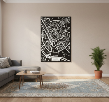 Living room poster valencia topographic map - TenStickers