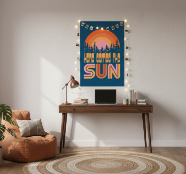 Living room poster vintage sun artwork - TenStickers