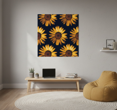 Living room poster yellow sunflower art print - TenStickers