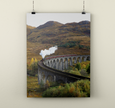 Moving train photo realistic poster - TenStickers