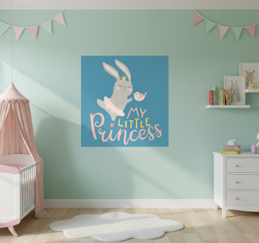 Nursery poster bunny with quote my little princess - TenStickers