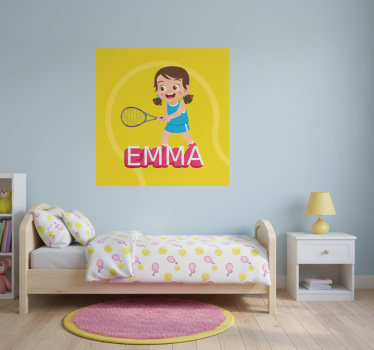 Nursery poster girl tennis player personalized - TenStickers