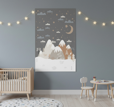 Nursery poster mountains print for kids room - TenStickers