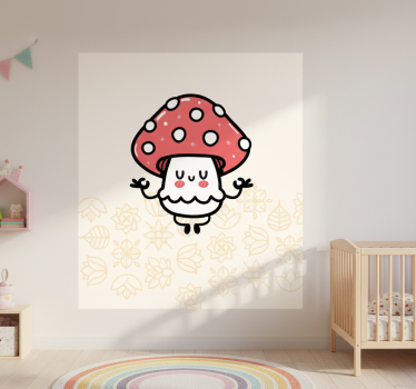 Nursery poster of a cute funny happy mushroom - TenStickers