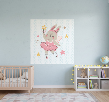 Nursery poster rabbit fairy illustration with stars - TenStickers