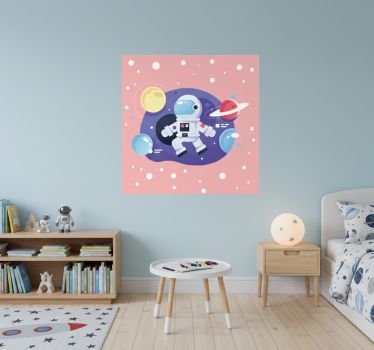 Nursery poster with various spaceman symbols - TenStickers