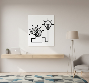 Office poster brain idea light bulb - TenStickers