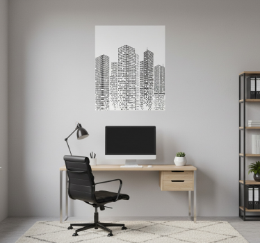 Office poster skyline curtain - TenStickers