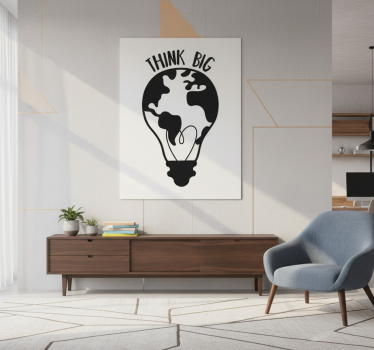 Office poster think big with world map - TenStickers