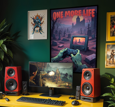 One more life" video game poster - TenStickers
