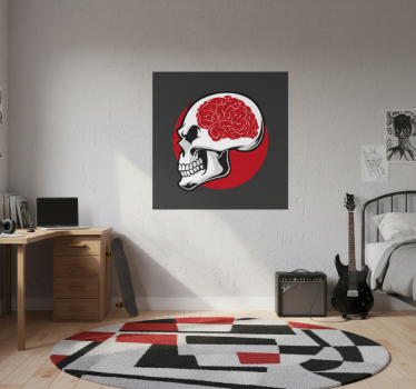 Poster for teenager red skull with brain - TenStickers