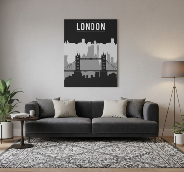 Quote poster black and gray london skyline - TenStickers