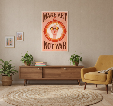 Quote poster make art not war - TenStickers