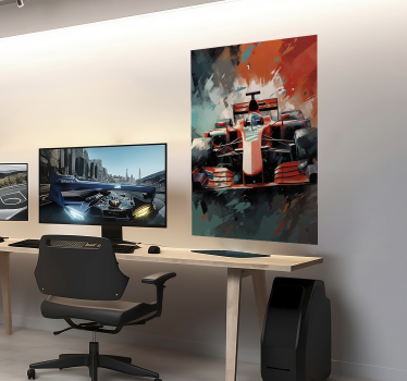Red car f1wall poster - TenStickers