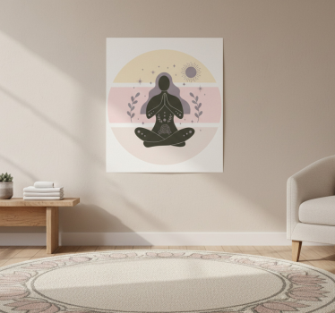 Sports poster of beautiful yoga poses in circle - TenStickers