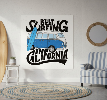 Sports poster surfing california van art print - TenStickers