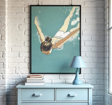 Swimmer artistic drawing poster - TenStickers