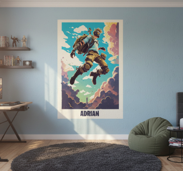 Teenager poster of epic character with custom name - TenStickers