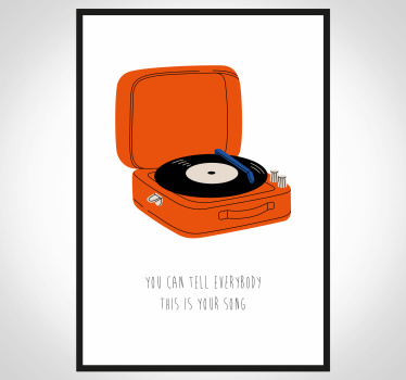 Turntable Song Illustration poster for wall - TenStickers