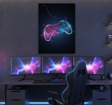 Video game poster with colorful neon pads design - TenStickers