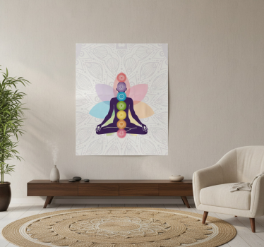 Zen poster meditating figure with chakras - TenStickers