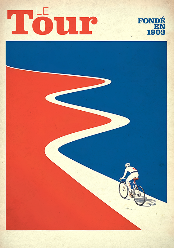 Vintage "Tour" cycling poster - TenStickers