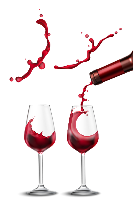 Kitchen poster dynamic wine splash art - TenStickers