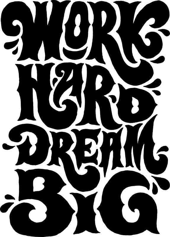 Office poster work hard dream big - TenStickers