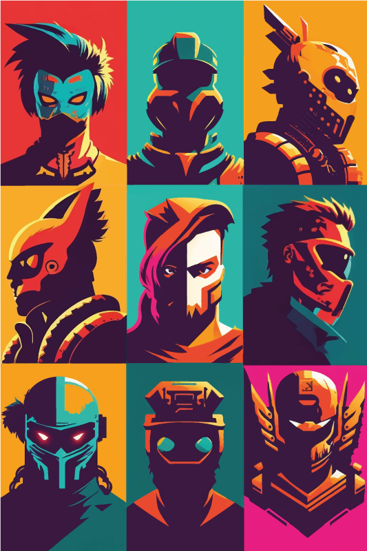 Poster for teenager featuring pop art iconic heroes - TenStickers