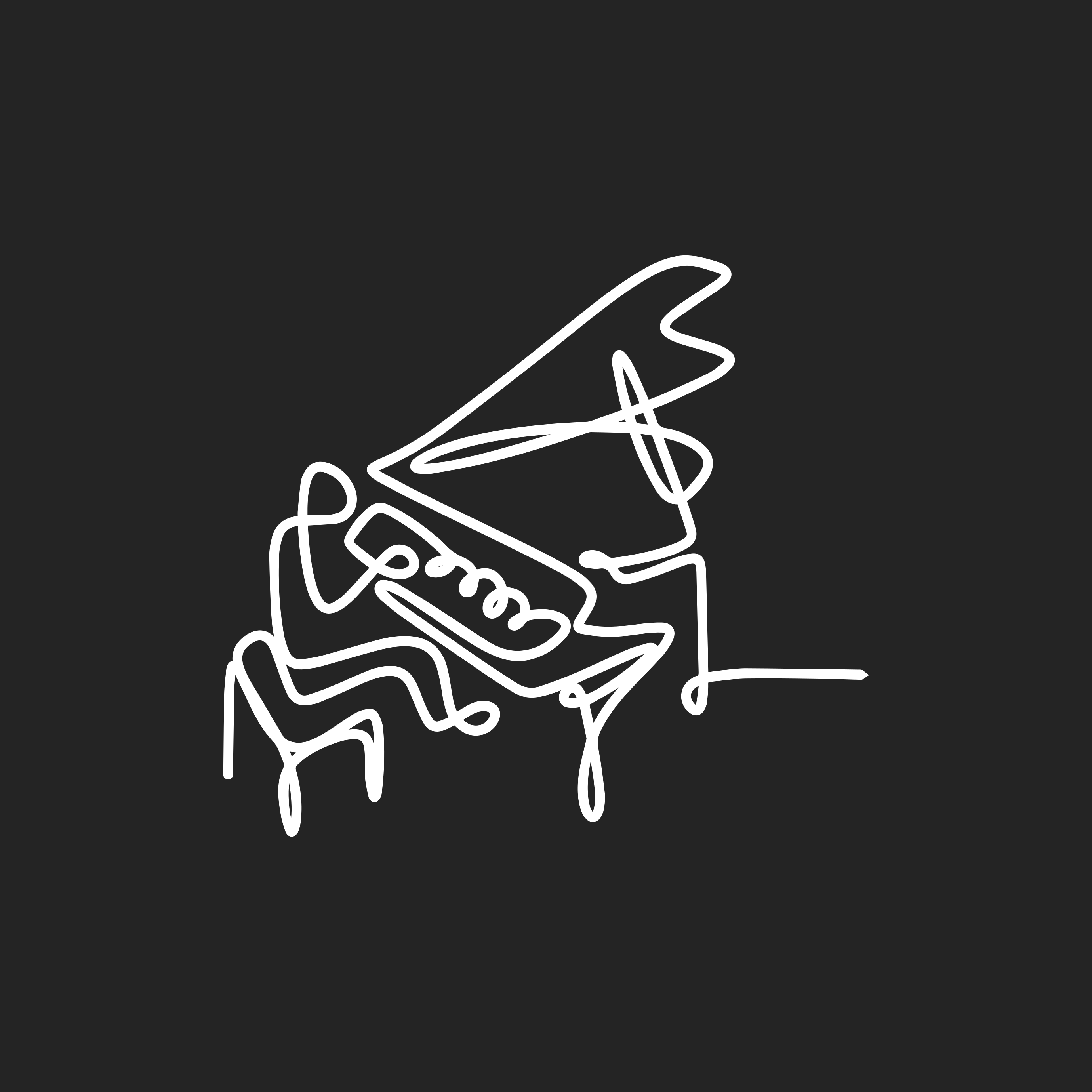 Living room poster pianist line art cute design - TenStickers