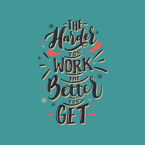 Living room poster work hard dream big - TenStickers