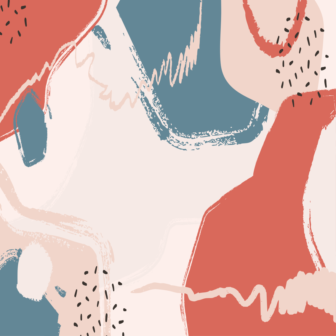 Living room poster with abstract art shapes - TenStickers