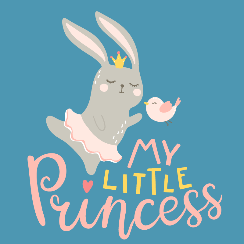 Nursery poster bunny with quote my little princess - TenStickers