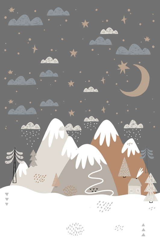 Nursery poster mountains print for kids room - TenStickers