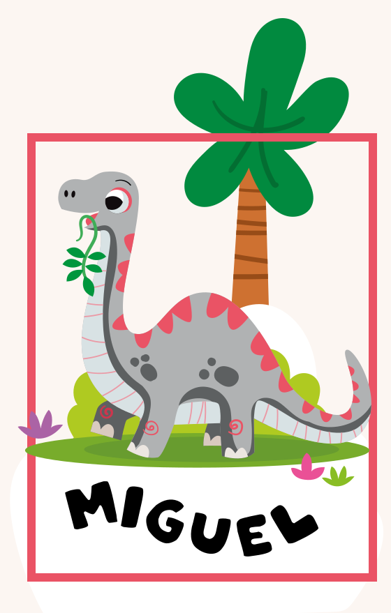 Nursery poster gray long neck dinosaur art print - TenStickers