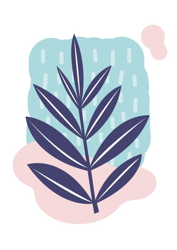Flowers poster abstract leaf art - TenStickers