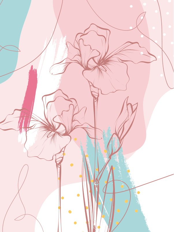 Flowers poster with abstract floral designs - TenStickers