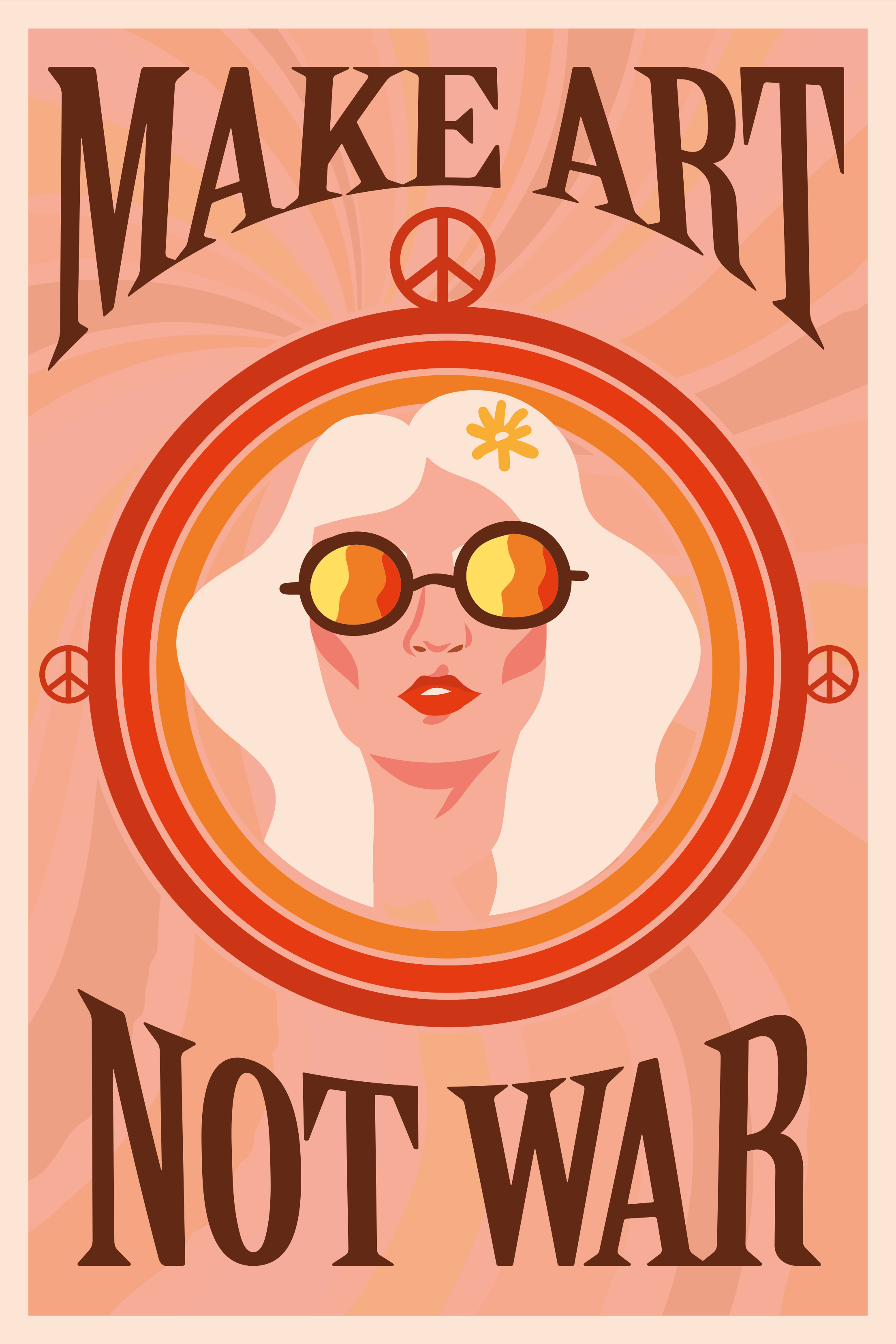 Quote poster make art not war - TenStickers