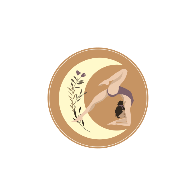 Sports poster yoga pose illustration with moon - TenStickers