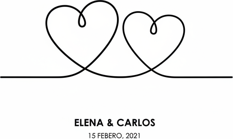 Customisable poster single line heart poster - TenStickers