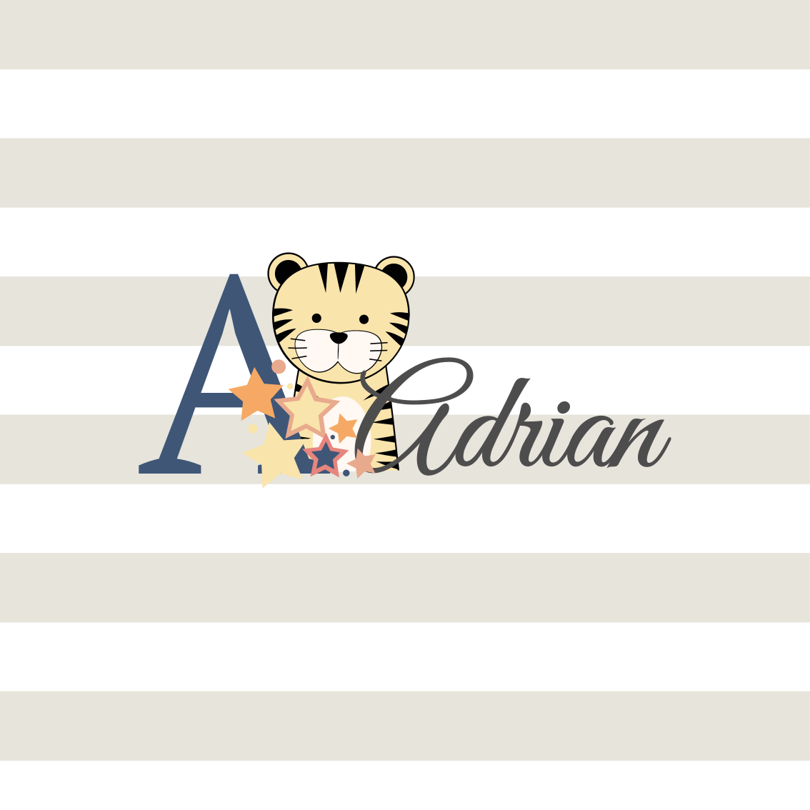Customisable poster adrian tiger character - TenStickers