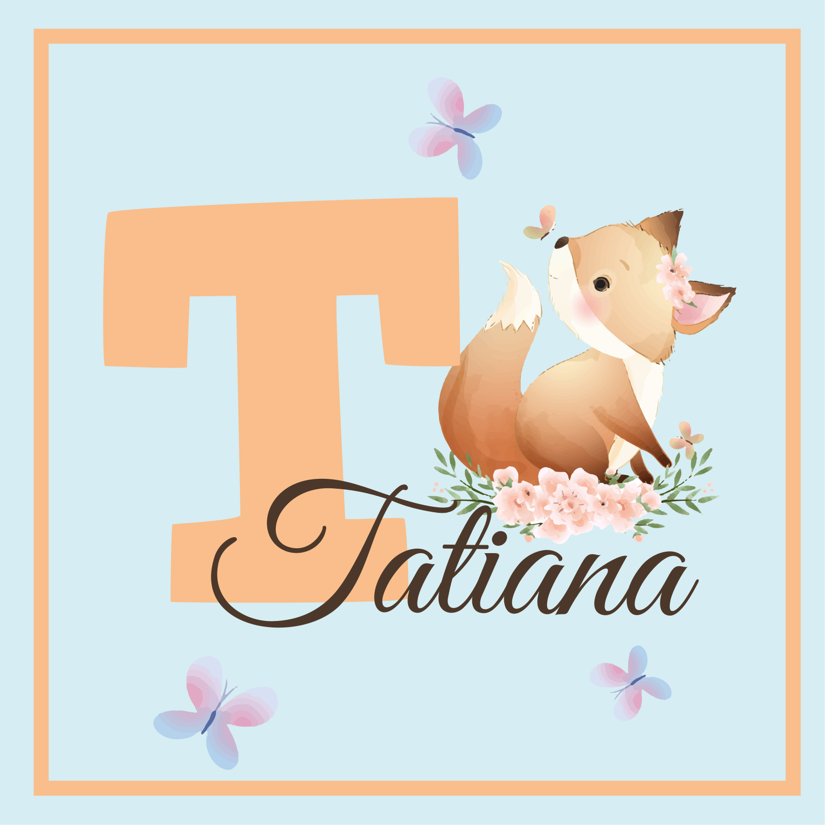 Customisable poster t friendly fox - TenStickers