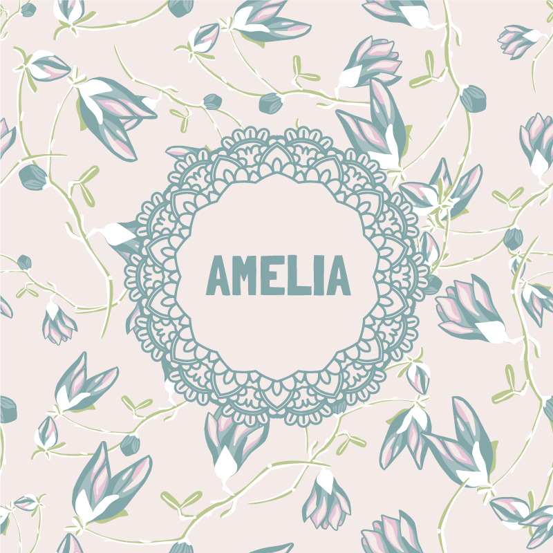 Customisable poster floral lace pattern - TenStickers