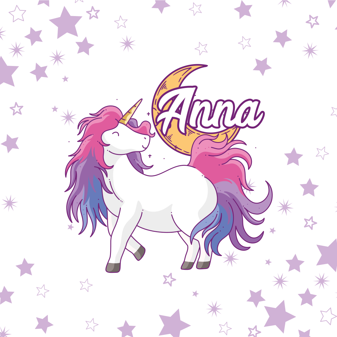 Customisable poster unicorn with stars - TenStickers