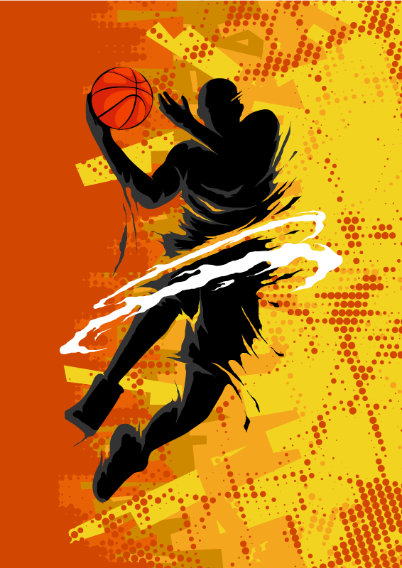 Basketball poster of a basketball player - TenStickers