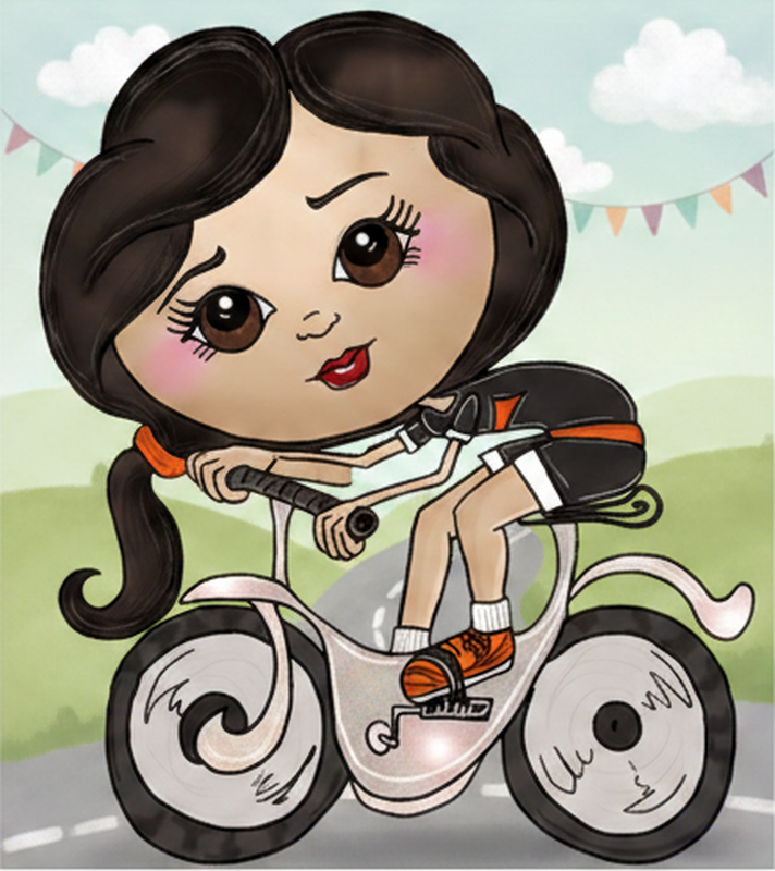 Cycling poster children's cyclist illustration - TenStickers