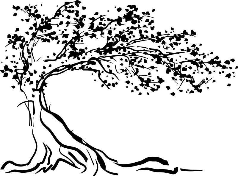 Tree poster with decorative wind vinyl - TenStickers