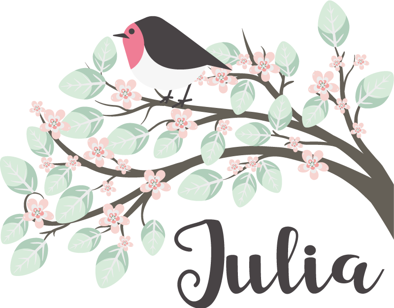 Tree poster customizable bird vinyl for kids - TenStickers