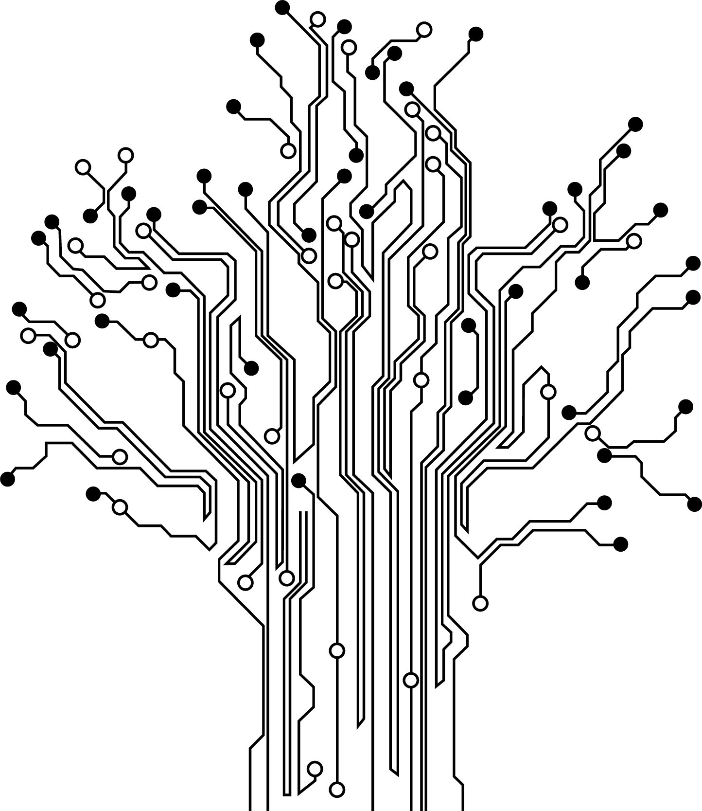 Tree poster decorative tree circuits - TenStickers